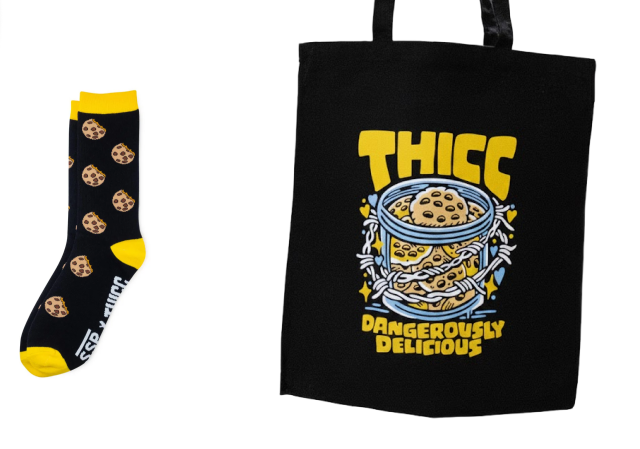 THICC Tote Bag & THICC Socks- BIGG Brownies & THICC Cookies - New York Style Cookies